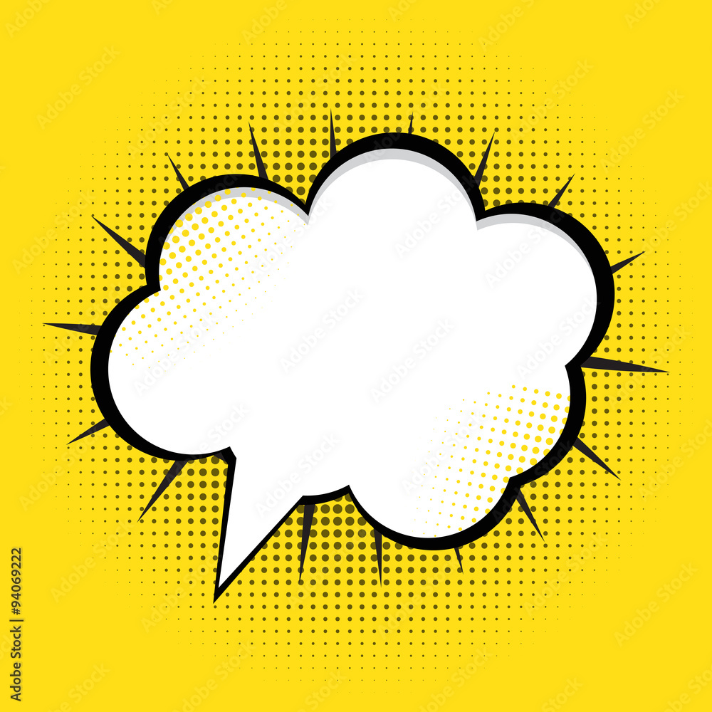 Speech Bubble Pop Art Background On Dot Background Vector Illust Speech Bubble Pop Art Background On Dot Background Vector Illust