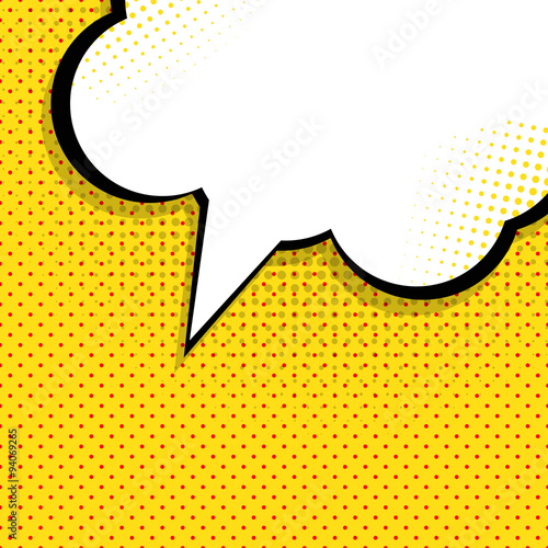 Speech Bubble Pop Art Background On Dot Background Vector Illust