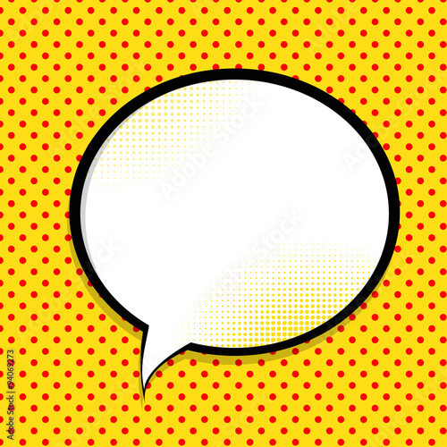 Speech Bubble Pop Art Background On Dot Background Vector Illust