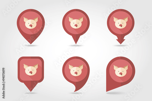 Pig mapping pins icons