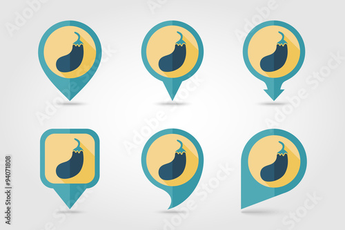 Free Download Eggplant flat icon with long shadow - GFXLoad