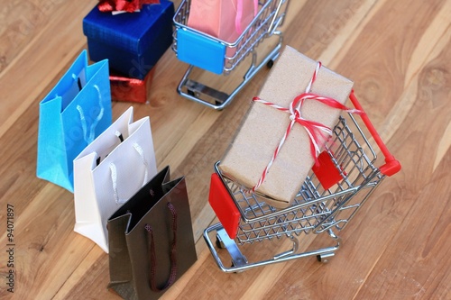 Tableau sur toile shopping bags