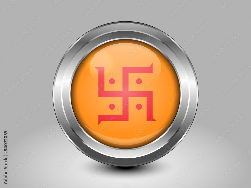 India Jain Variant Flag. Metal Round Icon India Jain Variant Flag. Metal Round Icon
