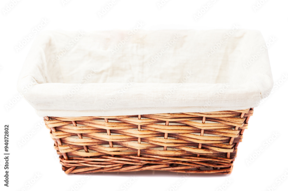 Obraz premium wicker basket isolated on a white background