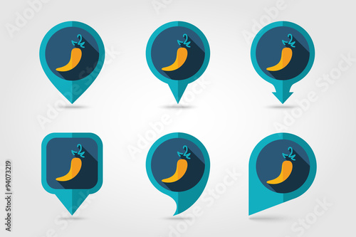 Chili pepper flat icon with long shadow Free Download Chili pepper flat icon with long shadow - GFXLoad