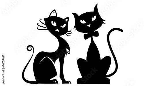 Black cats silhouette