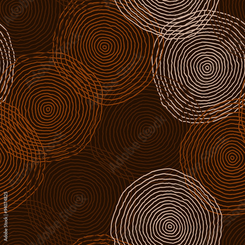 Seamless image with rounds. Vector hand drawn background. Abstra