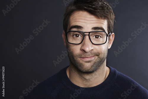 Portrait of man in spectacles, studio shot © sanneberg