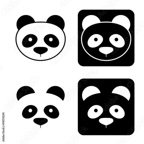 Panda icons. Logo element. Isolated on white background  