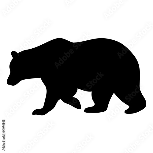 Vector silhouette of bear isolated on white background
