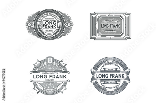 Set of Retro Vintage Beer Badges, Logos. Vector Illustration