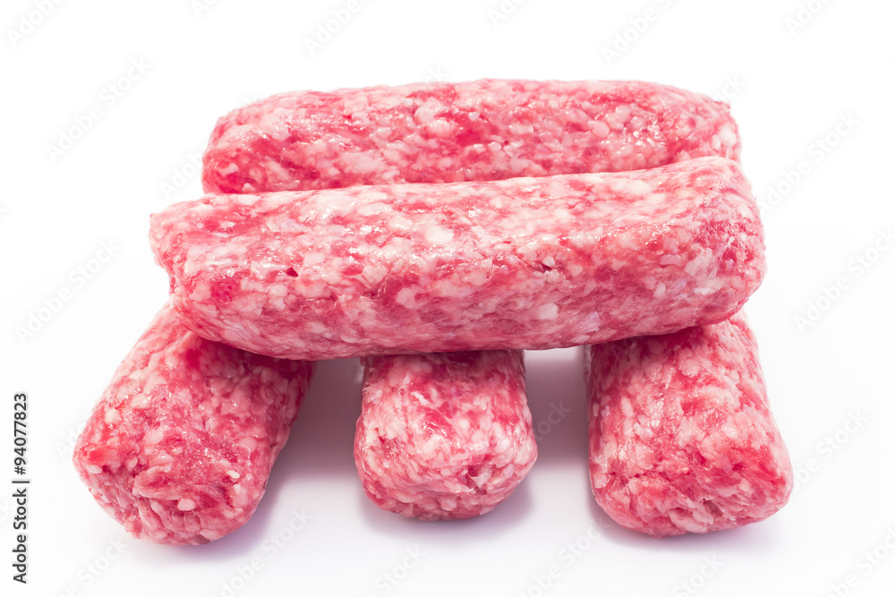 Raw kebabs made from pork meat Raw kebabs made from pork meat