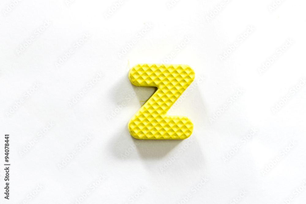 Cute and colorful plastic alphabet letter.