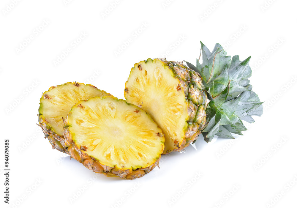 Sliced of ripe pineapple on white background Sliced of ripe pineapple on white background