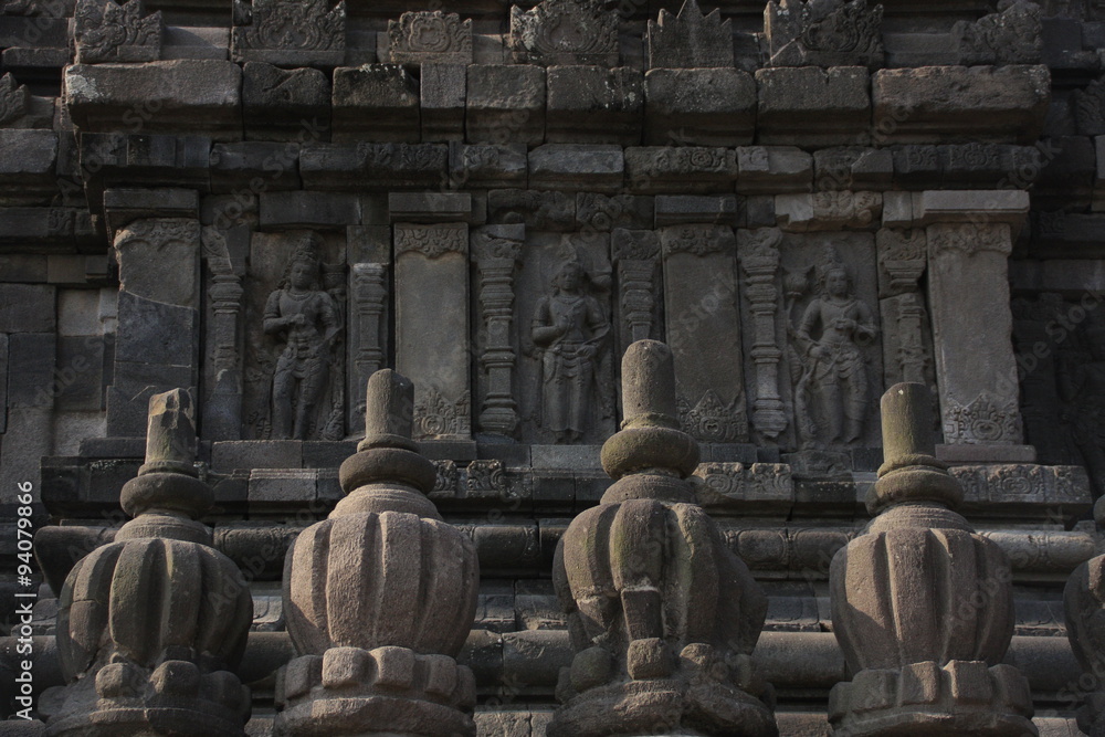 sculptures du temple de Prambanan