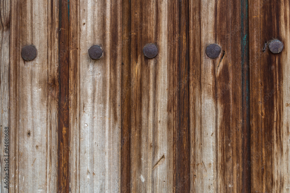 Old planks and iron nails background Old planks and iron nails background