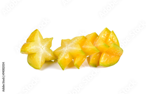 star fruit - carambola on white background