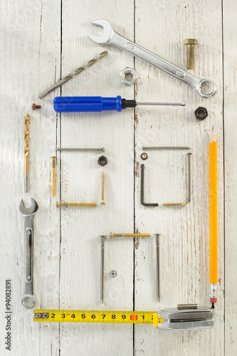 tools and instruments on wood