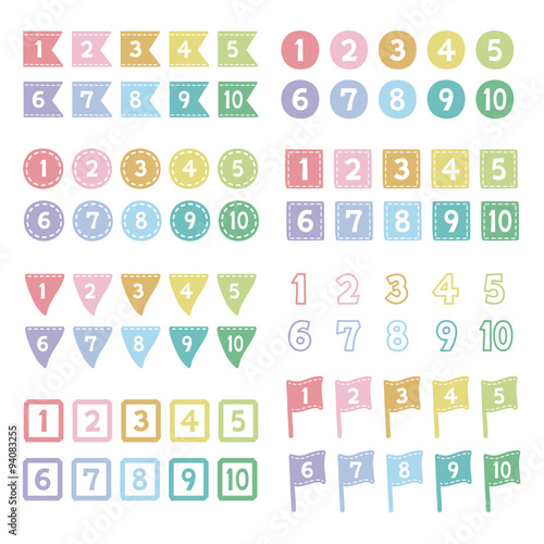 数字 アイコン 手書き / vector eps 10 