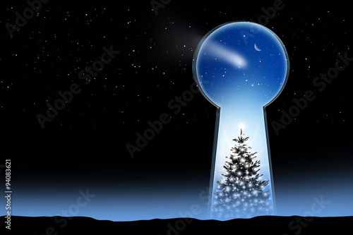 Christbaum durchs Schlüsselloch