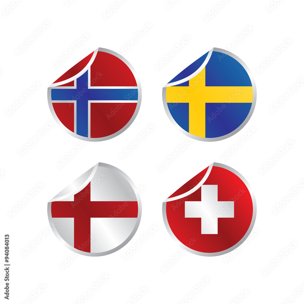 glossy theme national flag set glossy theme national flag set