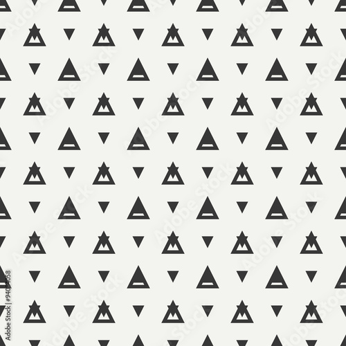Geometric line monochrome abstract hipster seamless pattern with