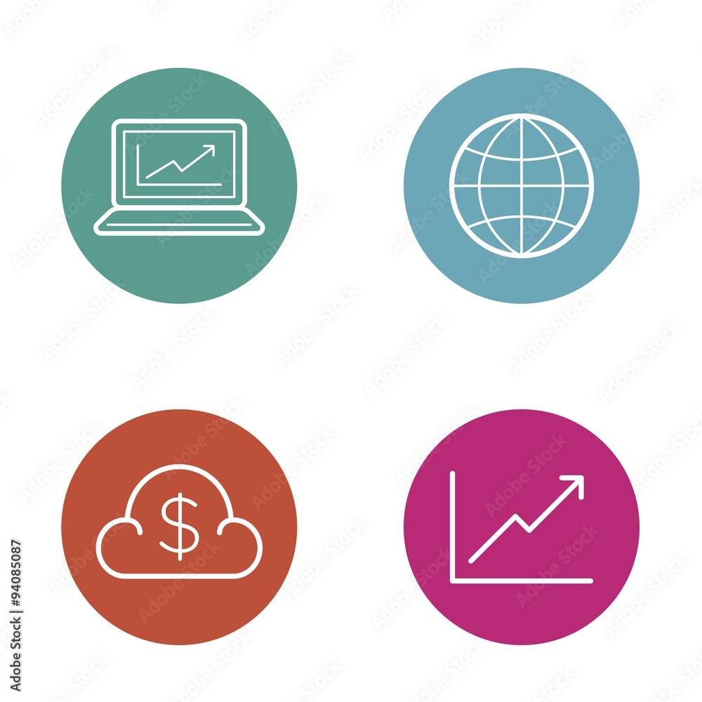 Vector Round Circle Buttons with Icons can be used as Logo or Icon Vector Round Circle Buttons with Icons can be used as Logo or Icon