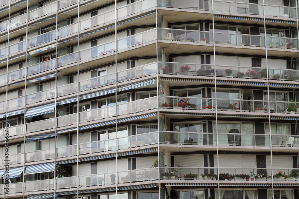 Façade d'un immeuble classé au Havre