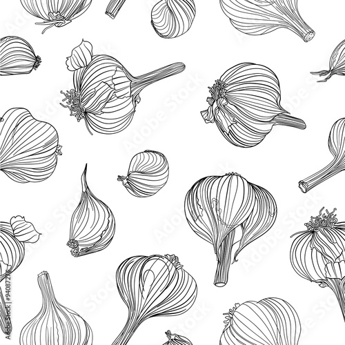 Seamless pattern - garlic