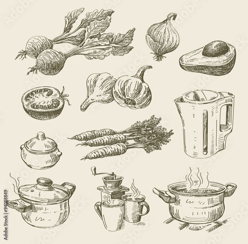 hand drawn food sketch