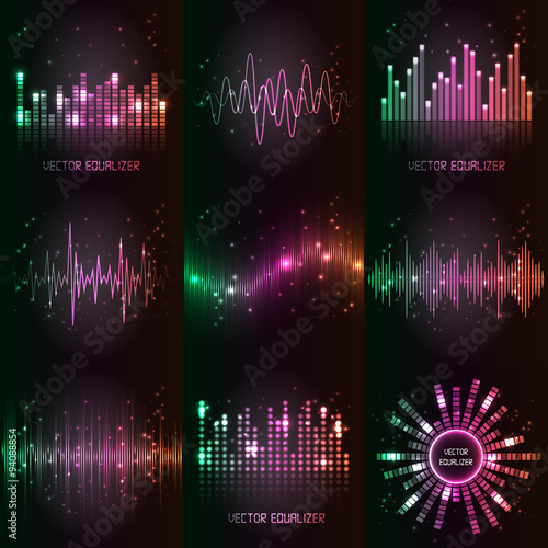 Vector sound waves set. 