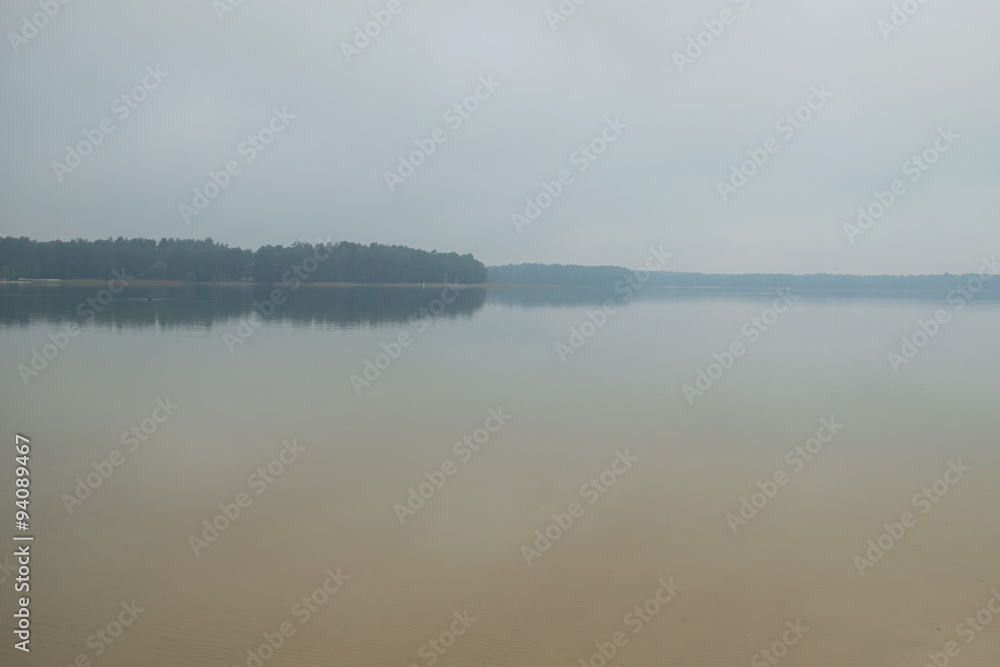 Morning fog on the lake. Autumn (Pisochne ozero, Ukraine) Morning fog on the lake. Autumn (Pisochne ozero, Ukraine)