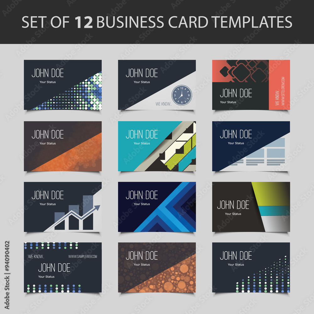 Set of Colorful Business Cards