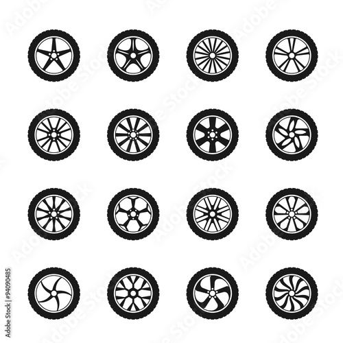 Vector car wheel icons