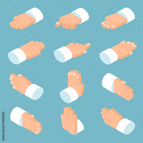 Isometric hands icons