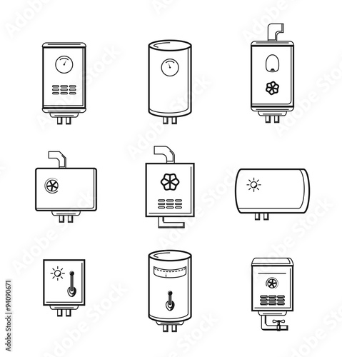 Vector boiler icons set