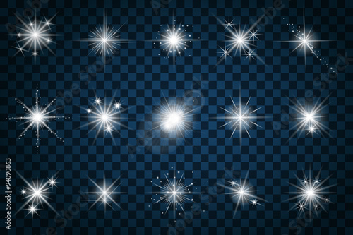Shine stars with glitters and sparkles