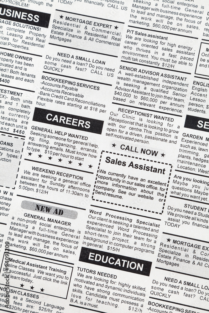 Obraz premium Classified Ad