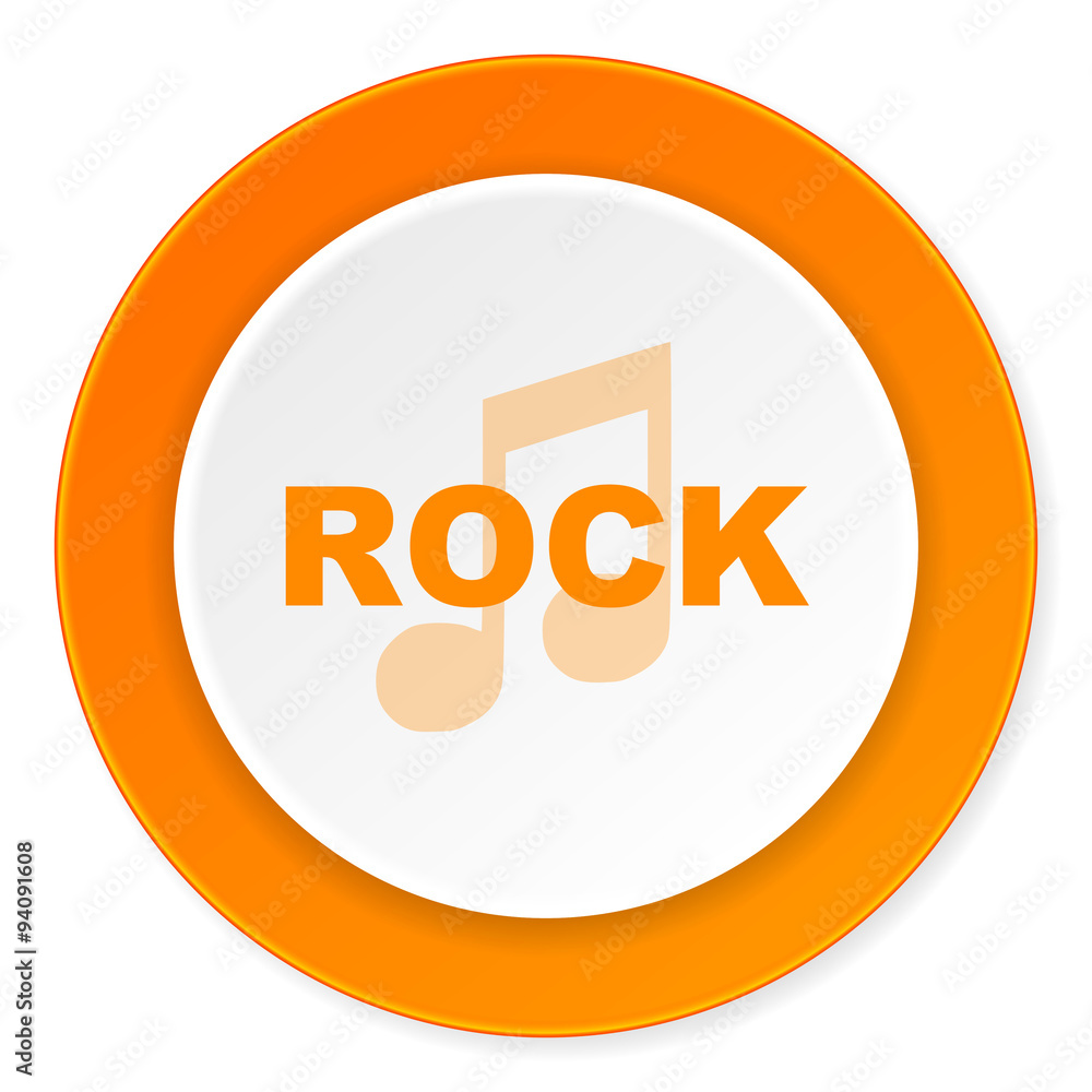 rock music orange circle 3d modern design flat icon on white background rock music orange circle 3d modern design flat icon on white background