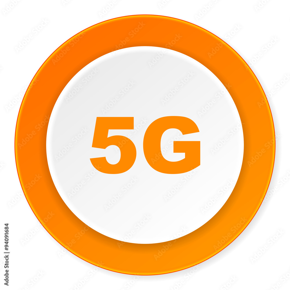 5g orange circle 3d modern design flat icon on white background 5g orange circle 3d modern design flat icon on white background