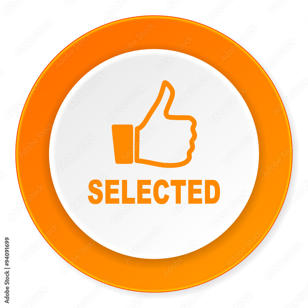 selected orange circle 3d modern design flat icon on white background selected orange circle 3d modern design flat icon on white background