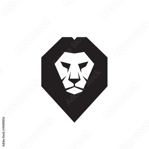 Fototapeta Naklejka Na Ścianę i Meble -  Lion head - vector sign concept illustration. Lion head logo. Wild lion head graphic illustration. Design element.