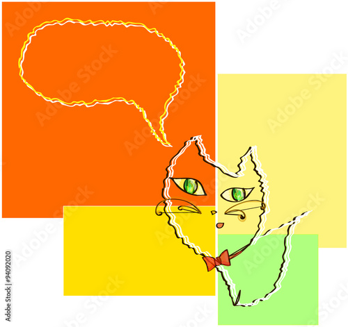 The drawn speaking lovely kitten.