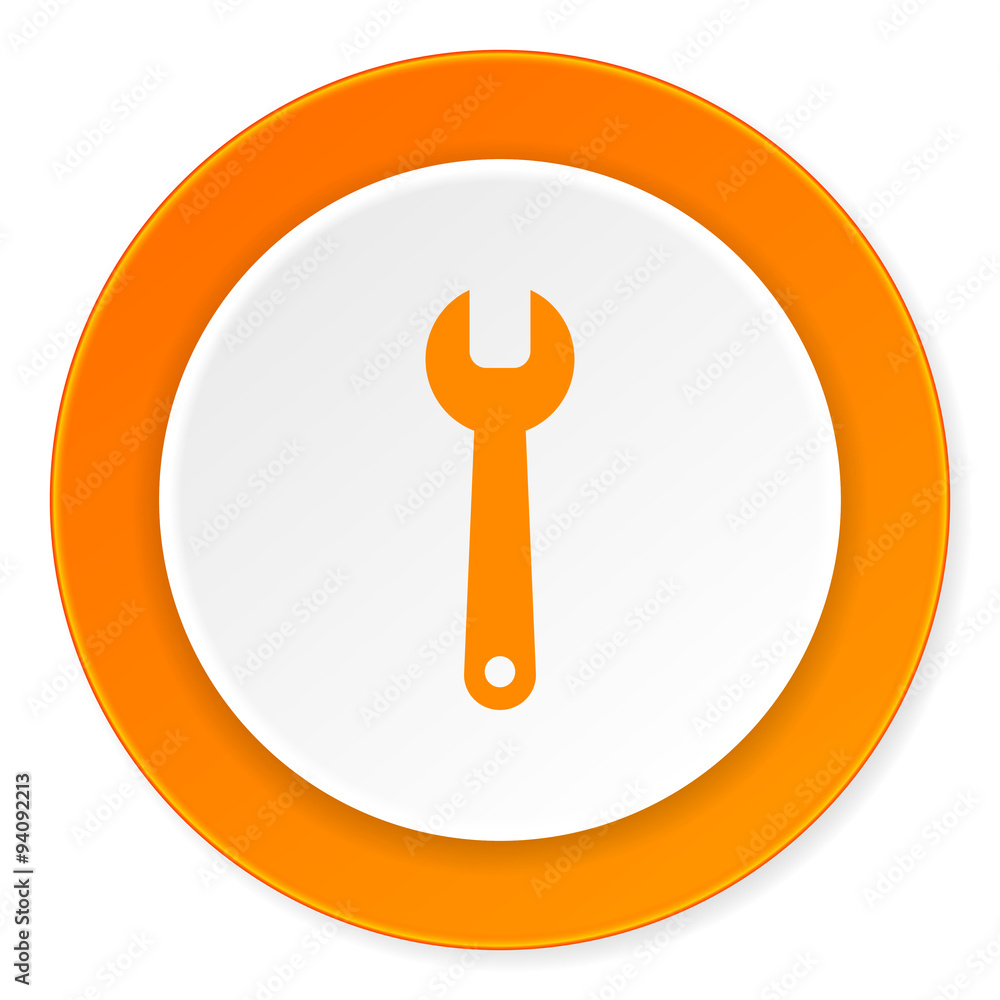 tool orange circle 3d modern design flat icon on white background tool orange circle 3d modern design flat icon on white background