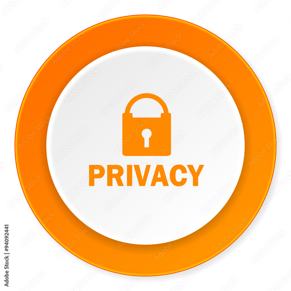 privacy orange circle 3d modern design flat icon on white background privacy orange circle 3d modern design flat icon on white background