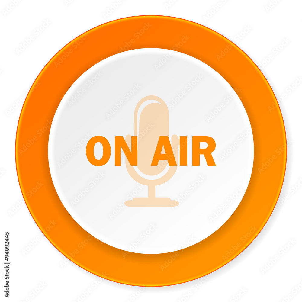 on air orange circle 3d modern design flat icon on white background on air orange circle 3d modern design flat icon on white background