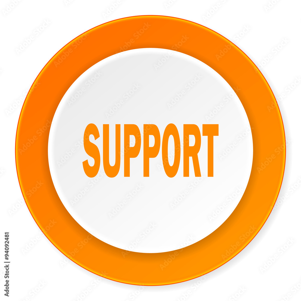 support orange circle 3d modern design flat icon on white background support orange circle 3d modern design flat icon on white background