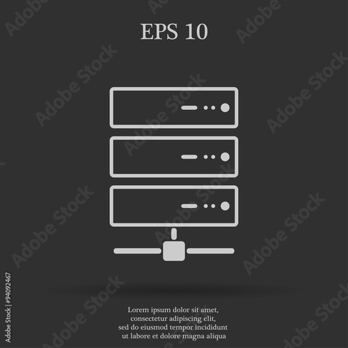 Computer Server icon, flat design