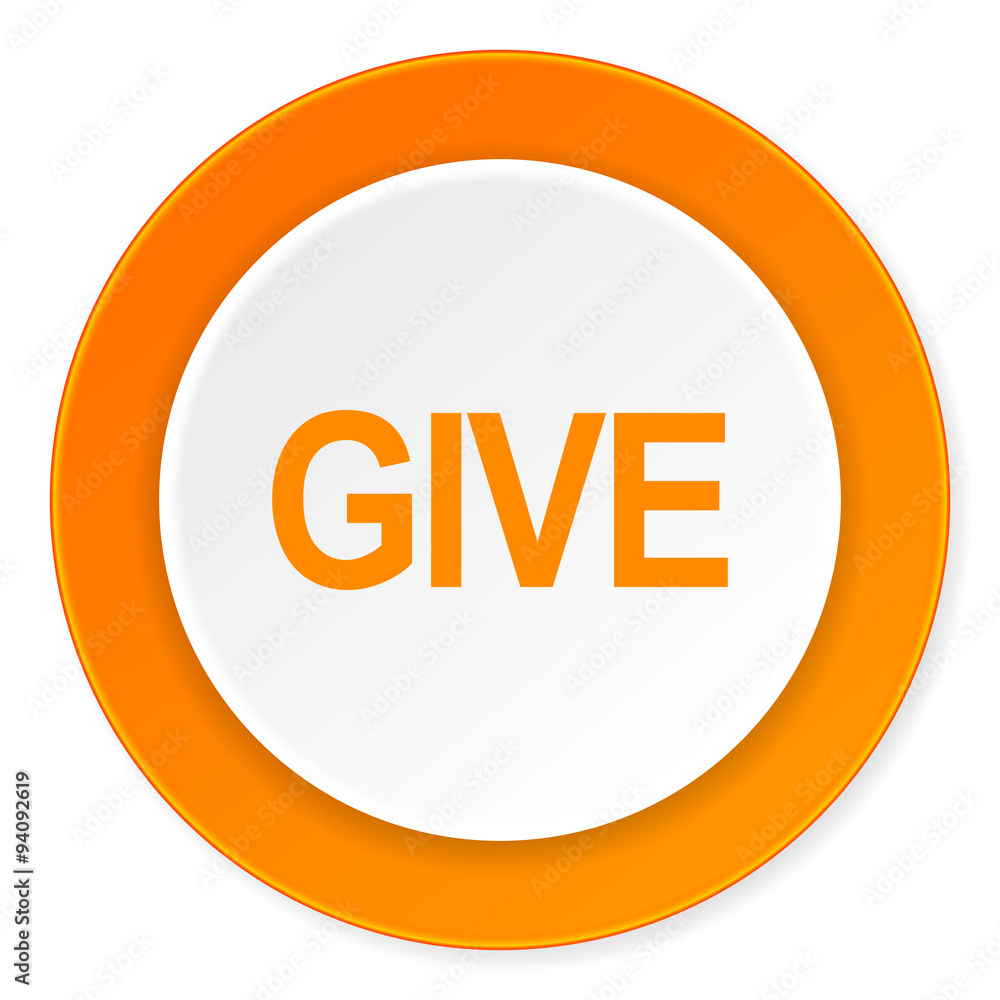 give orange circle 3d modern design flat icon on white background give orange circle 3d modern design flat icon on white background
