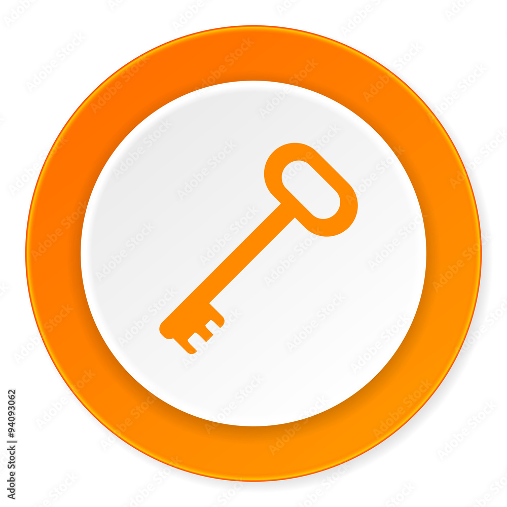 key orange circle 3d modern design flat icon on white background key orange circle 3d modern design flat icon on white background